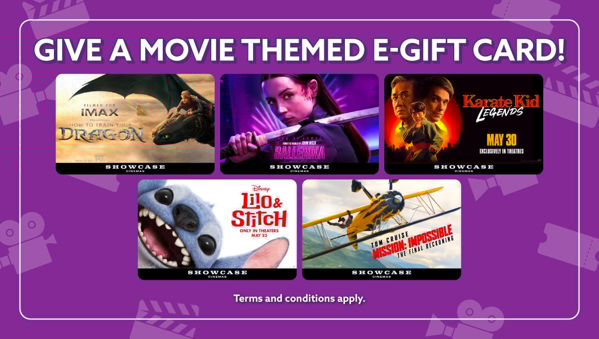 Showcase Cinemas digital gift cards