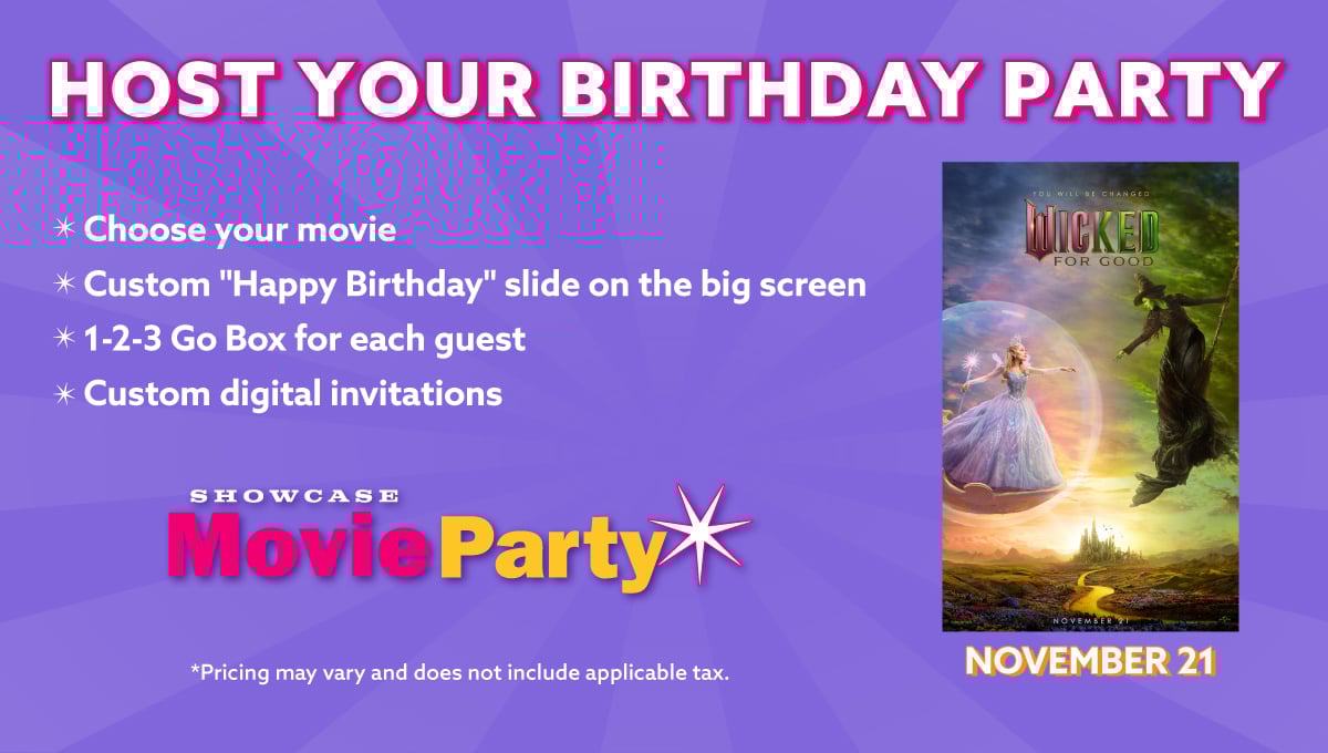 Wicked For Good Movie Birthday Party at Showcase Cinemas