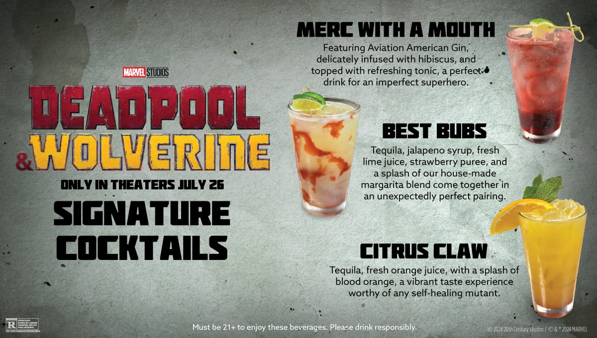 Deadpool & Wolverine Signature Cocktails at Showcase - Showcase Cinemas - US