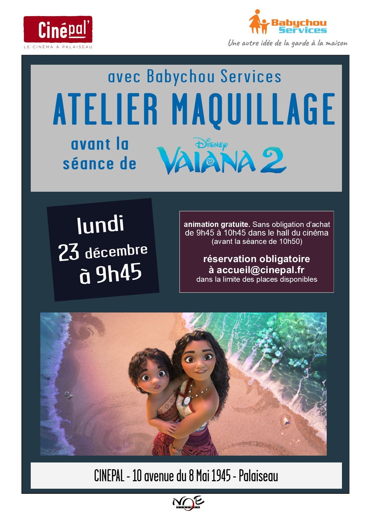 Atelier maquillage par Babychou Services avant la séance de Vaiana 2 