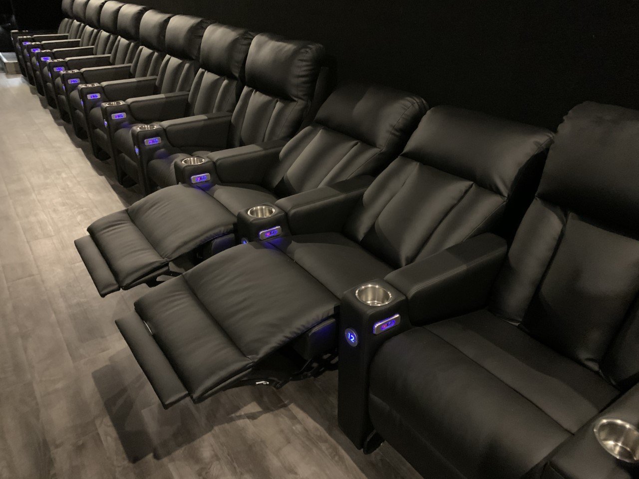 Reclining seats in theater 