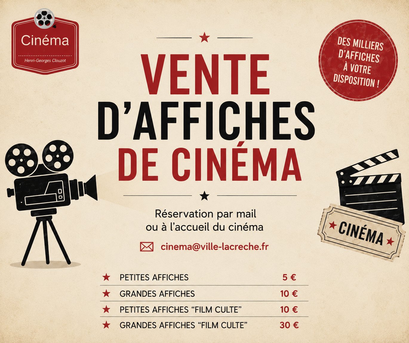 Vente affiches de cinéma