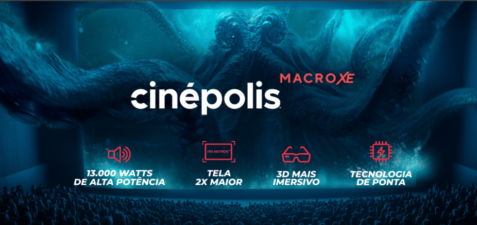 Com uma tela GIGANTE de até 214m², você vai sentir o máximo da adrenalina dos filmes de ação, aventura e terror. Mergulhe por completo nesta experiência.