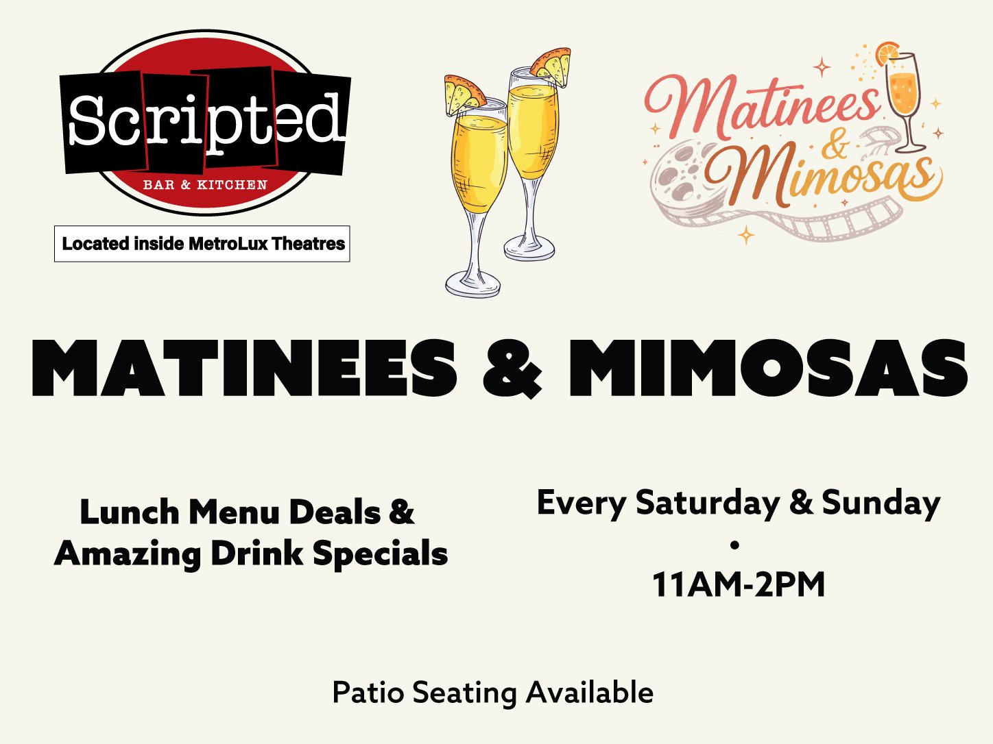 Matinees & Mimosas at Scripted Bar & Kitchen