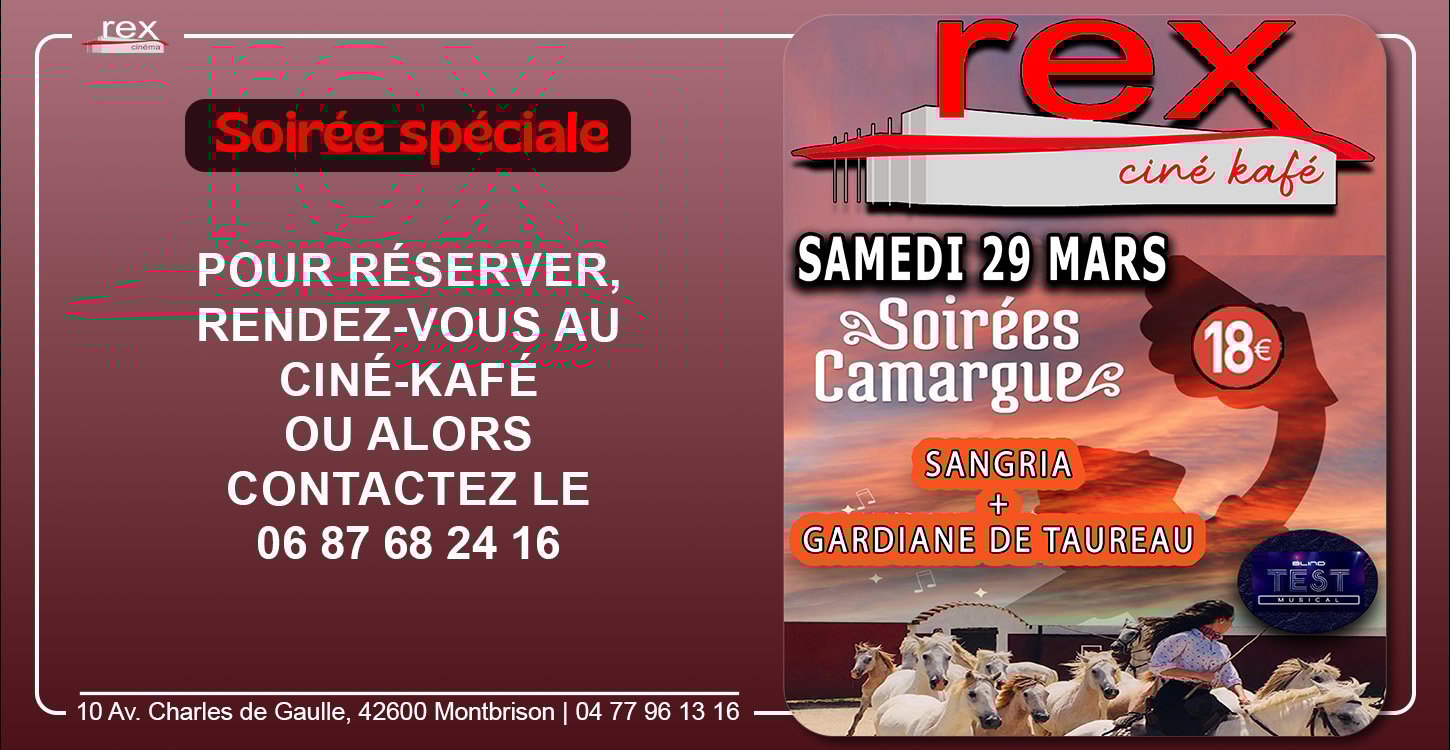 Soirée Camargue au ciné kafé le samedi 29 mars 2025 à partir de 19 h