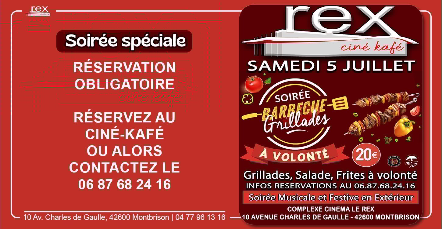 Soirée Barbecue au ciné kafé le samedi 5 juillet 2025 à partir de 18 h