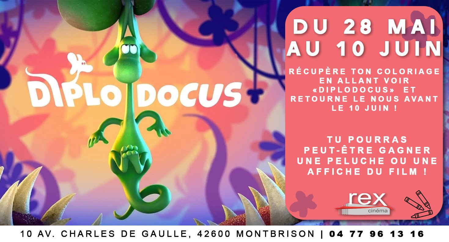 Concours de coloriage du 28 mai au 10 juin sur le thème du film "DIPLODOCUS"