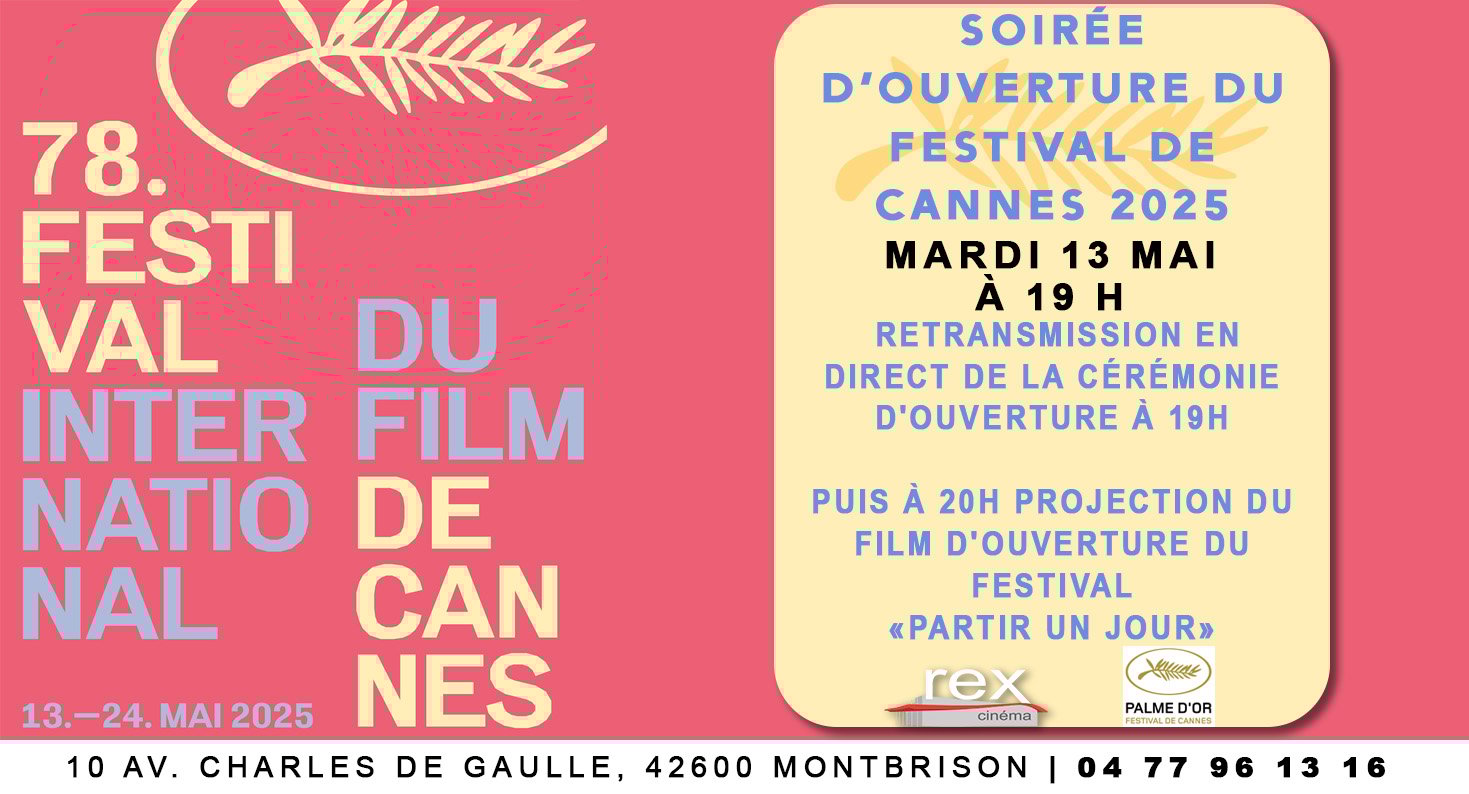 Soirée d'ouverture du festival de Cannes 2025, le mardi 13 mai à 19 h 