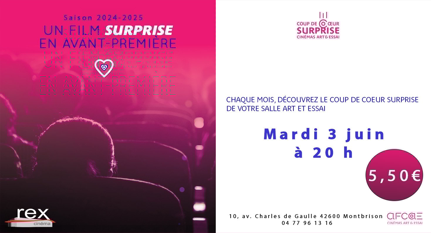 Avant-première coup de cœur surprise AFCAE du mardi 3 juin 2025 à 20 h en présence de Joël Pomares