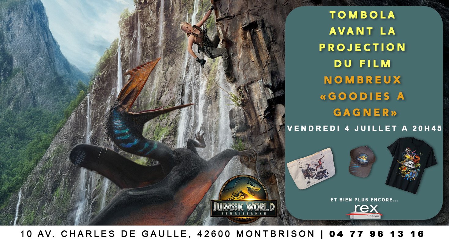 Tombola spéciale "Jurassic World" le vendredi 4 juillet 2025 à 20 h 45