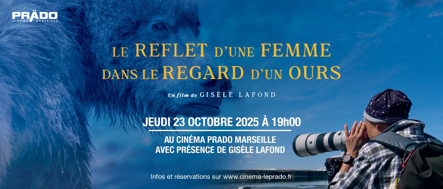 Le reflet d’une femme dans le regard d’un ours