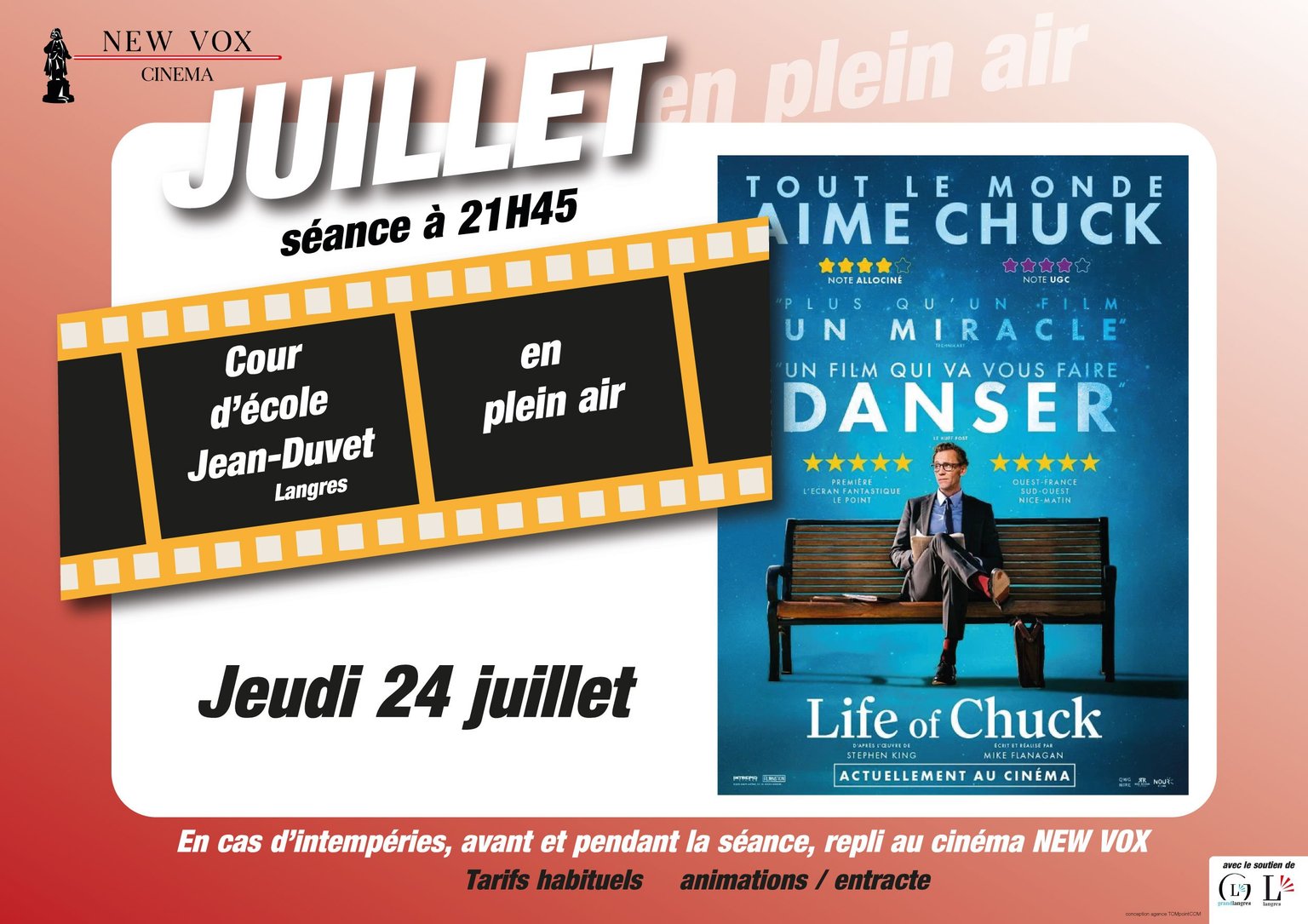 Ciné Plein Air 'Life of Chuck'