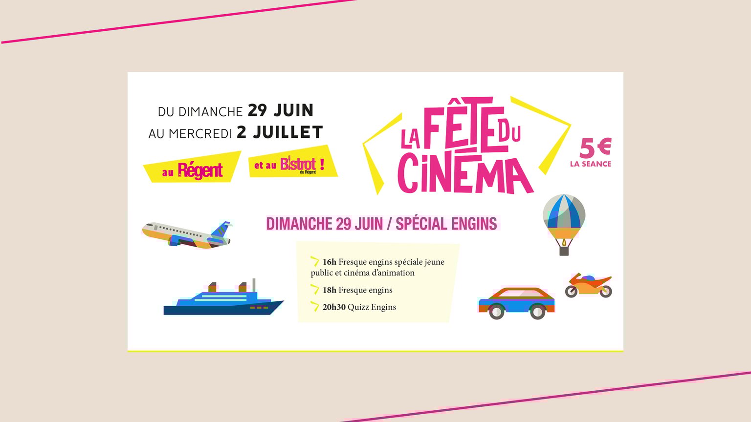 journée spéciale engins au cinéma Fresque et quizz