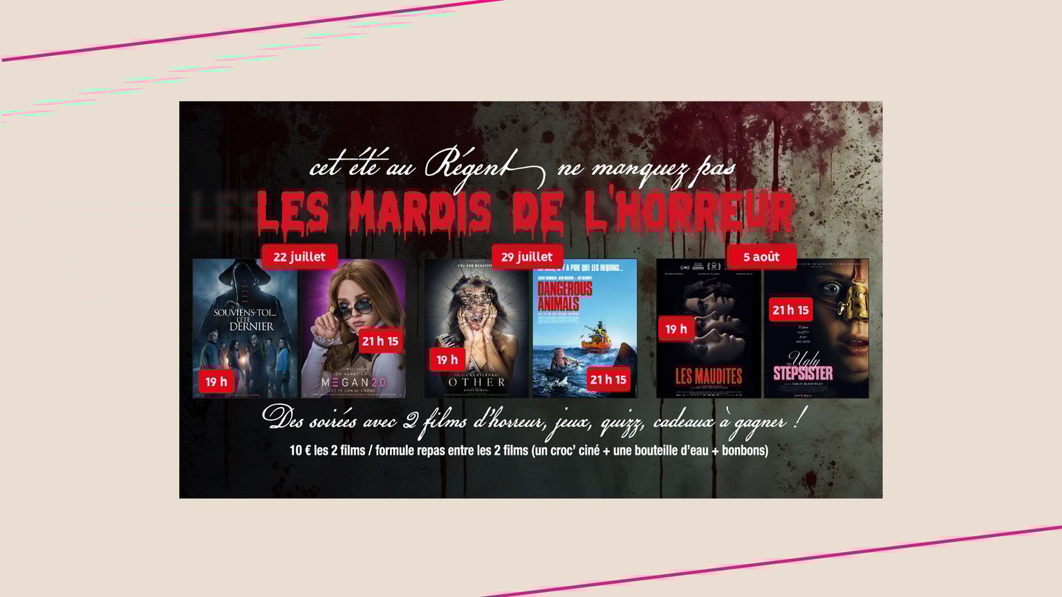 2 films d'horreurs tous les mardis soir !