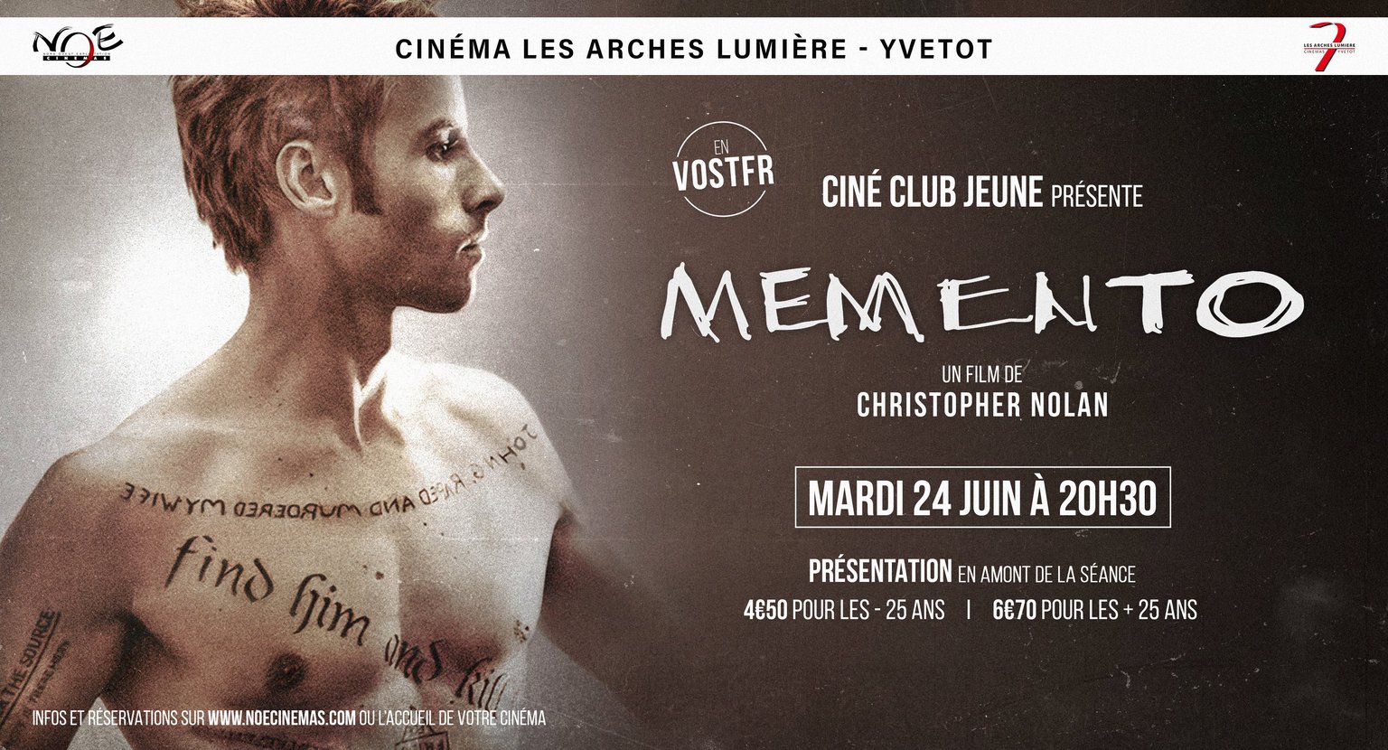CINÉ CLUB JEUNE - MEMENTO en VOSTFR