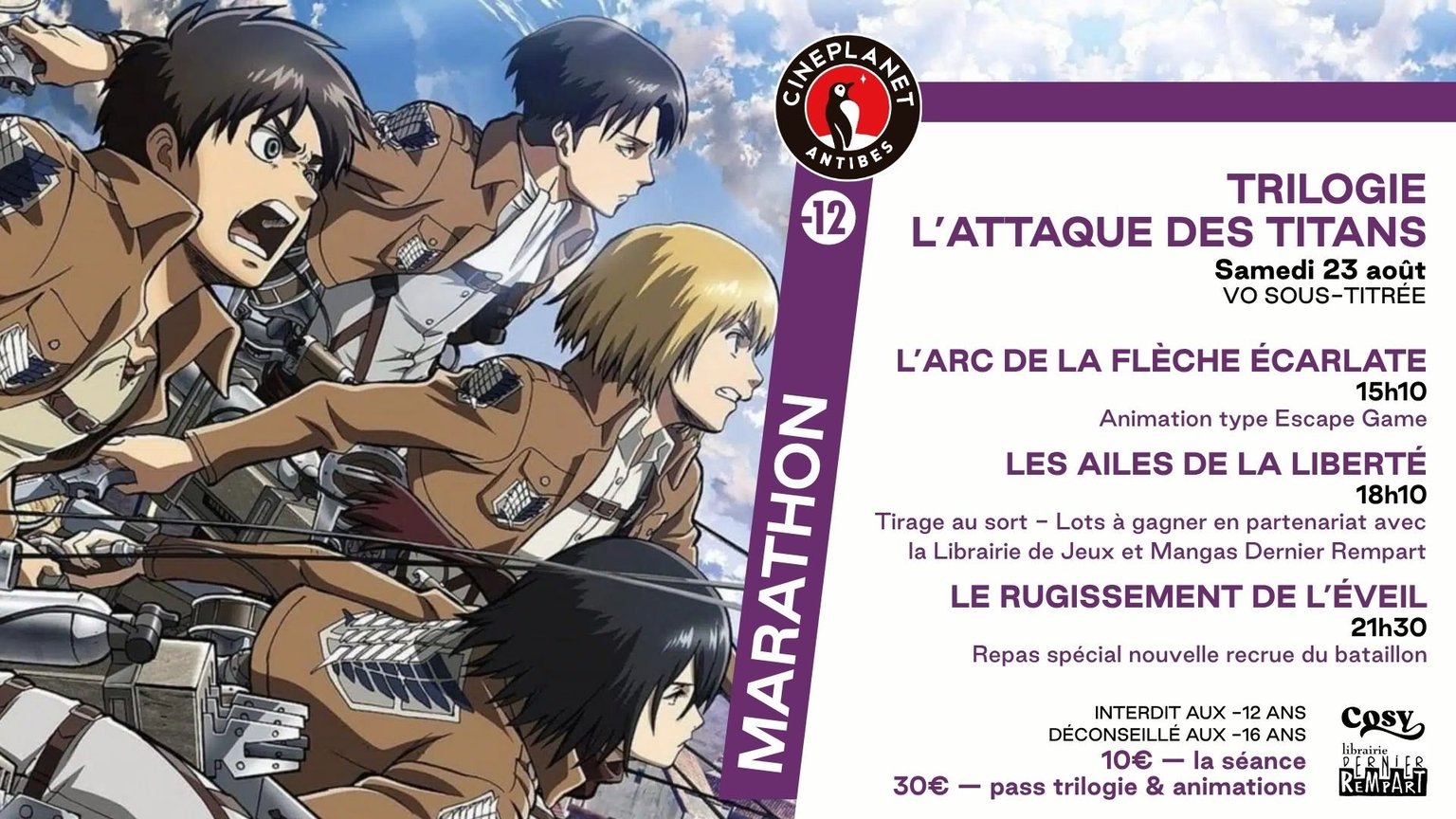 Marathon L'attaque des titans - samedi 23 août