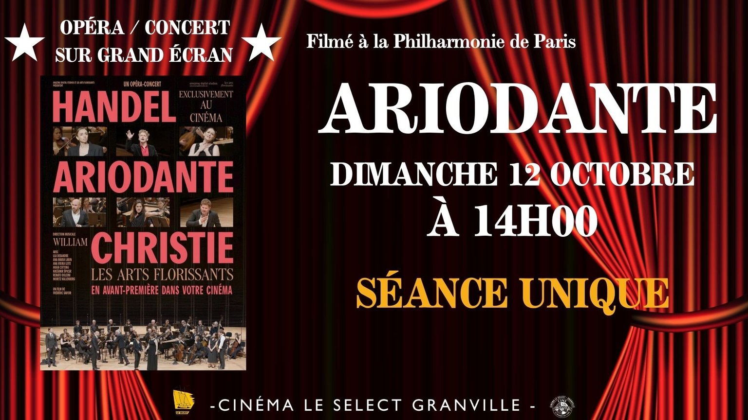 OPÉRA / CONCERT SUR GRAND ÉCRAN : ARIODANTE