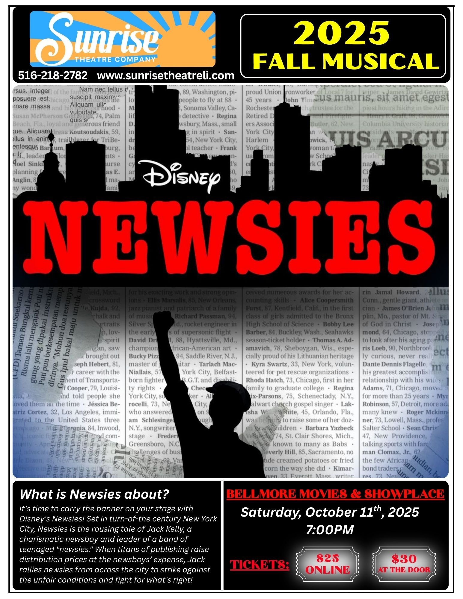 Sunrise Theatre Company Presents Disney's Newsies