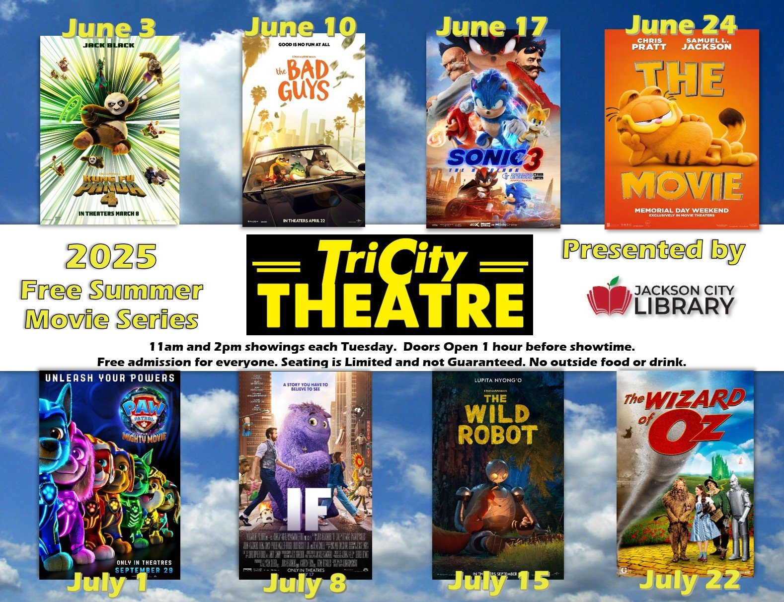 2025 Free Summer Movies Flyer