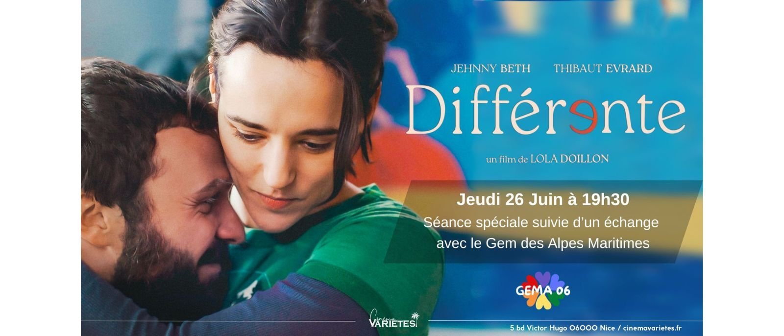 Ciné-Débat : Différente en partenariat avec le GEM 06 Alpes Maritimes