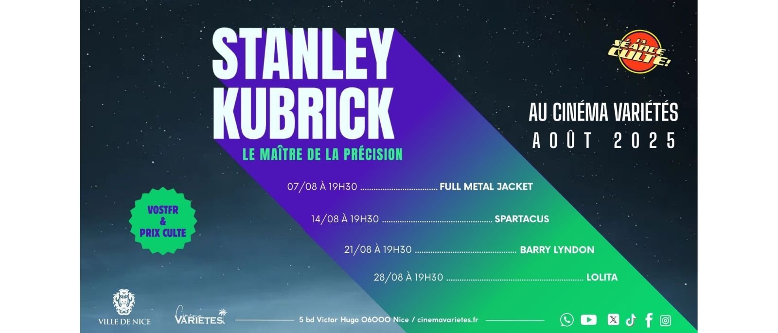 Séances spéciales : Stanley Kubrick le maître du précision