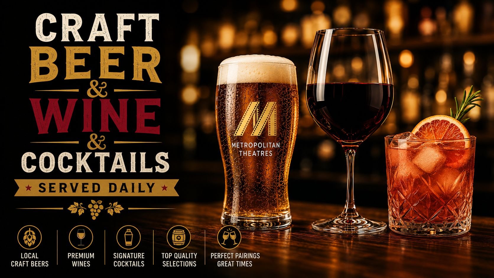 Beer, Wine & Cocktails