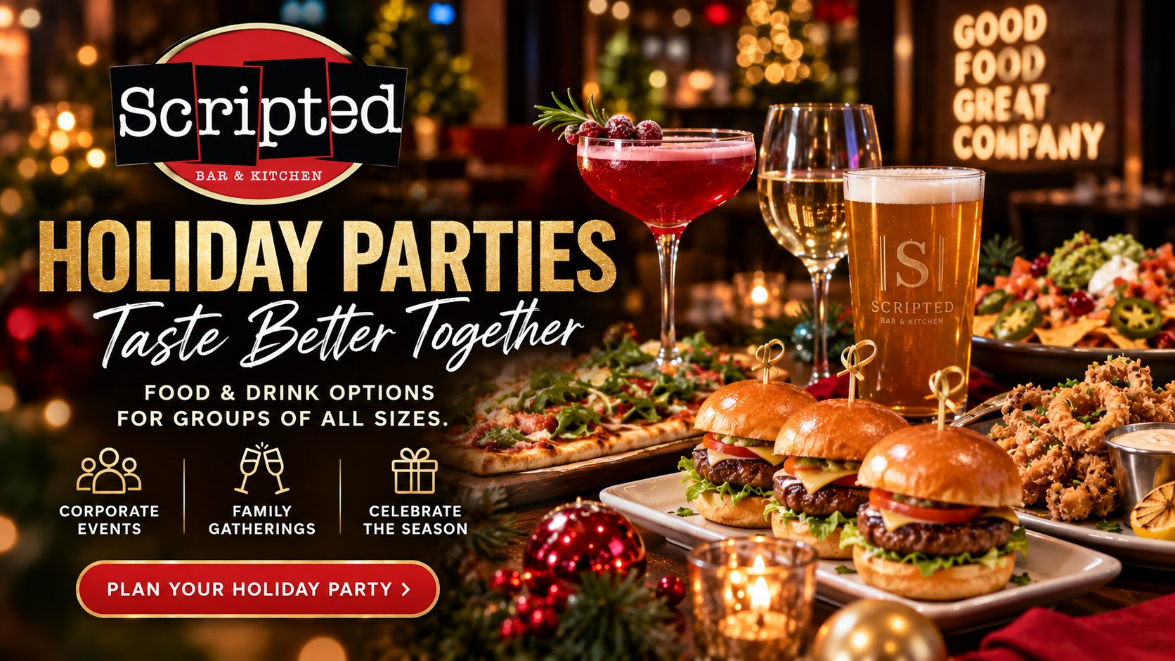 Holiday Parties @ Scripted Bar & Kitchen
