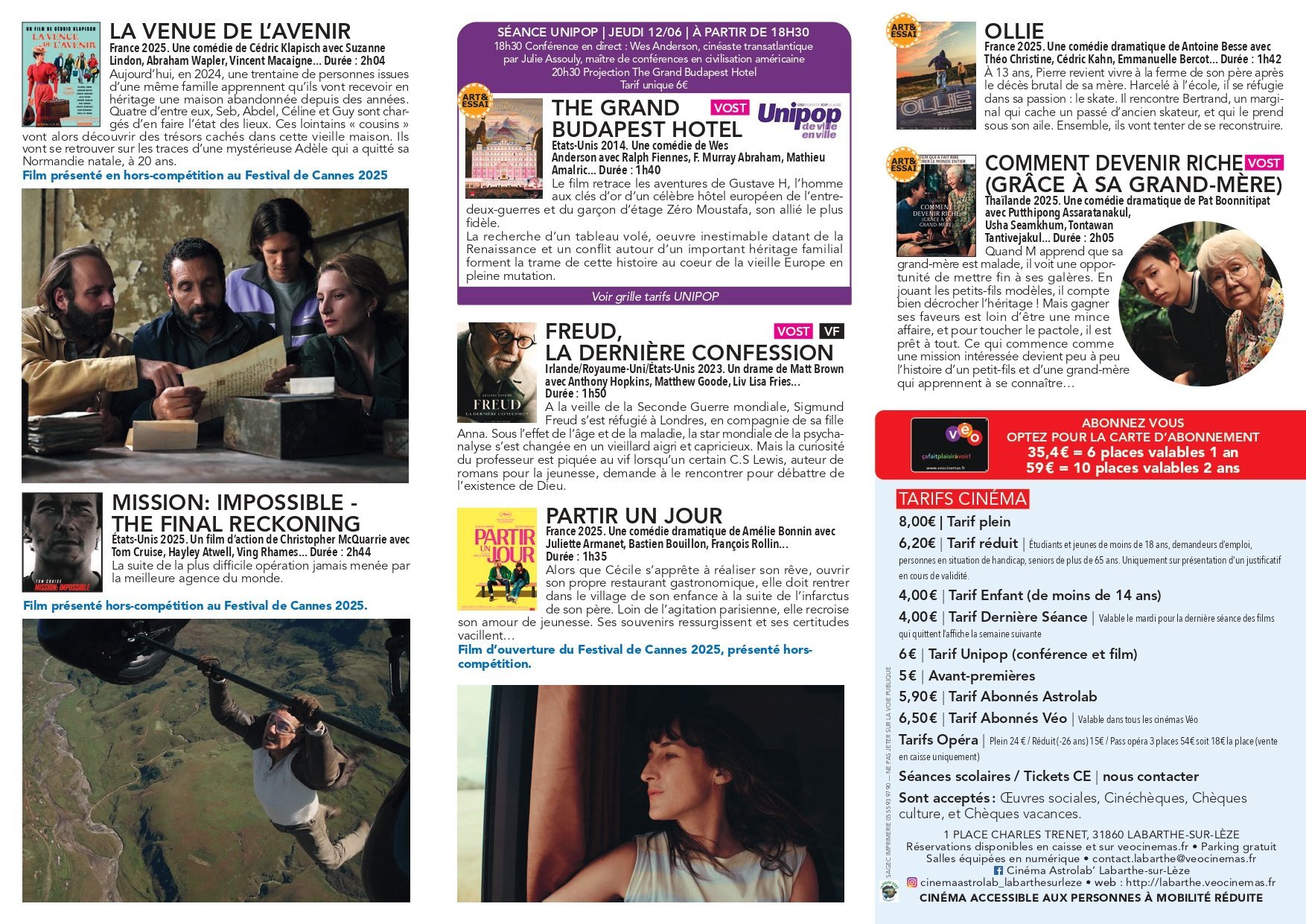 Programme cinéma Astrolab Labarthe page 1