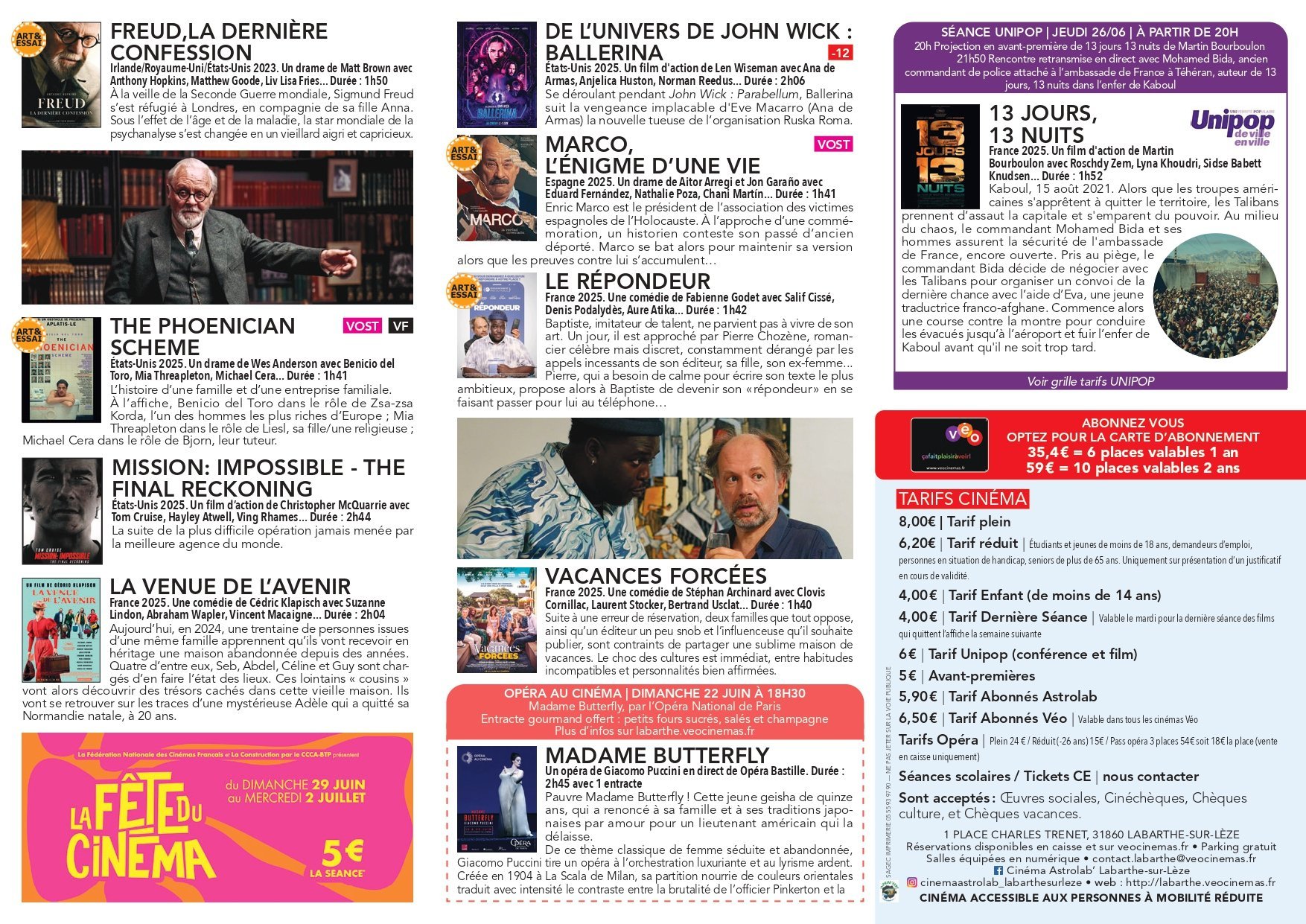 Programme cinéma Astrolab Labarthe page 1