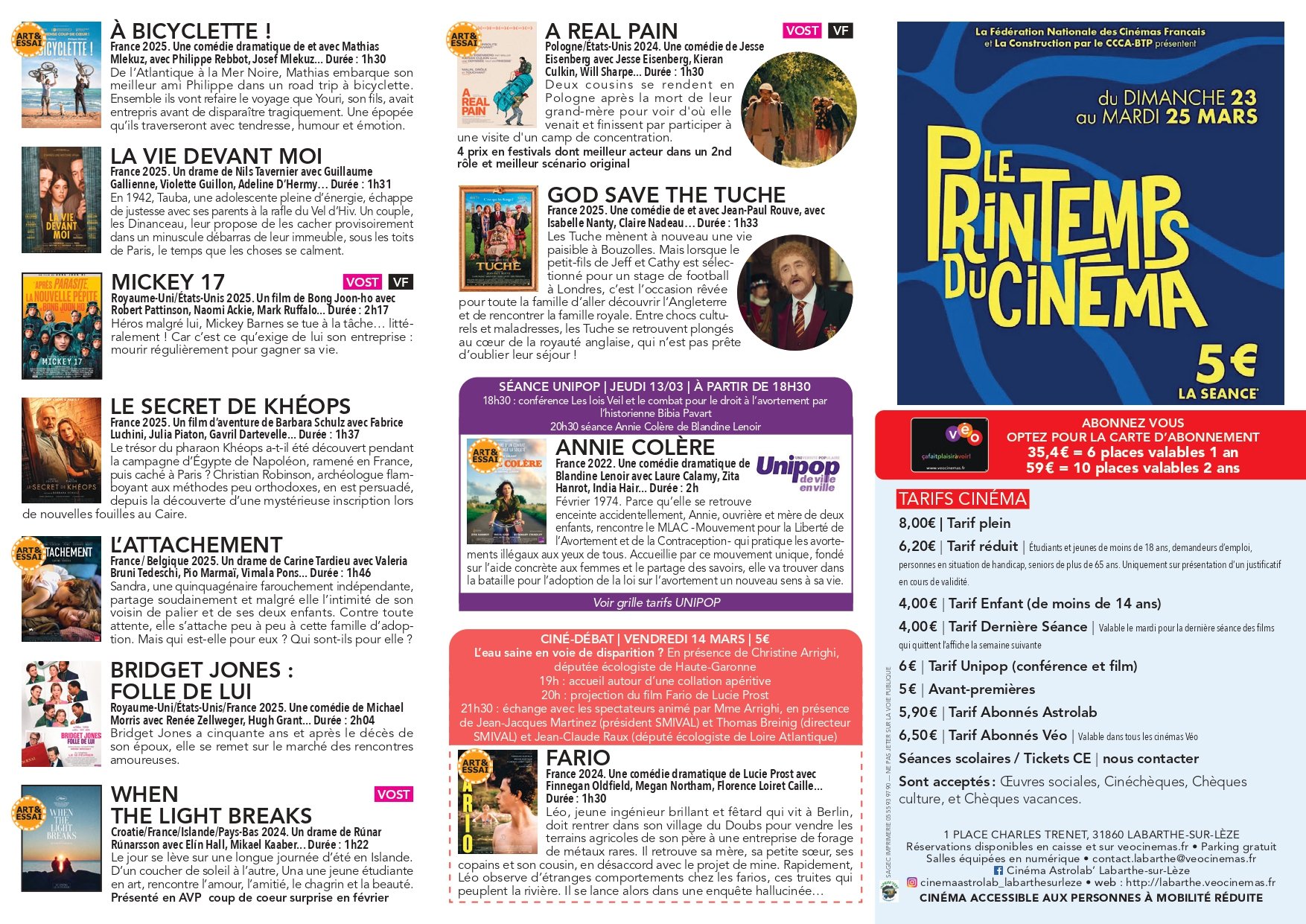 Programme cinéma Astrolab Labarthe page 1