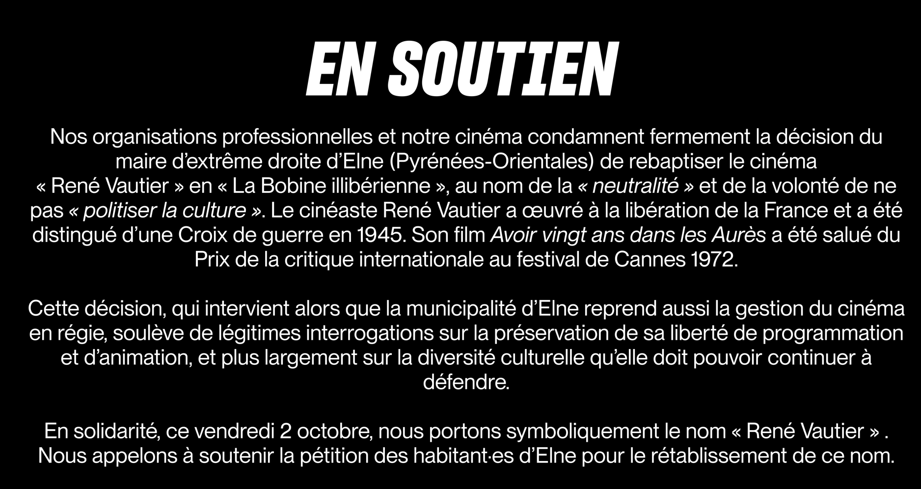 en soutien