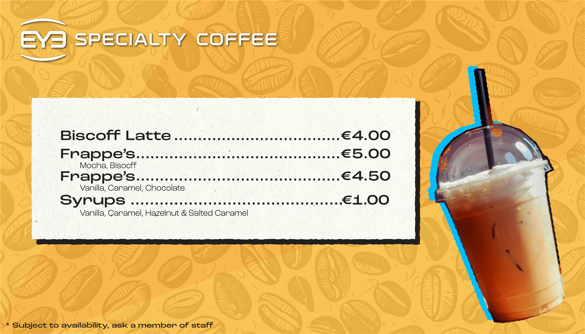 Coffee menu