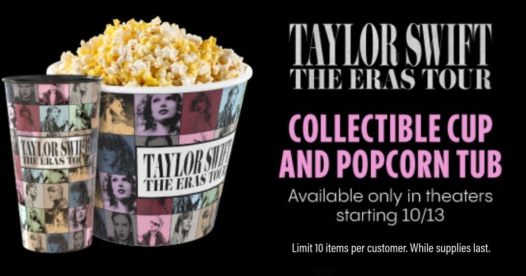 Taylor Swift Popcorn Bucket and Cup Limited Supply Available starting October 13