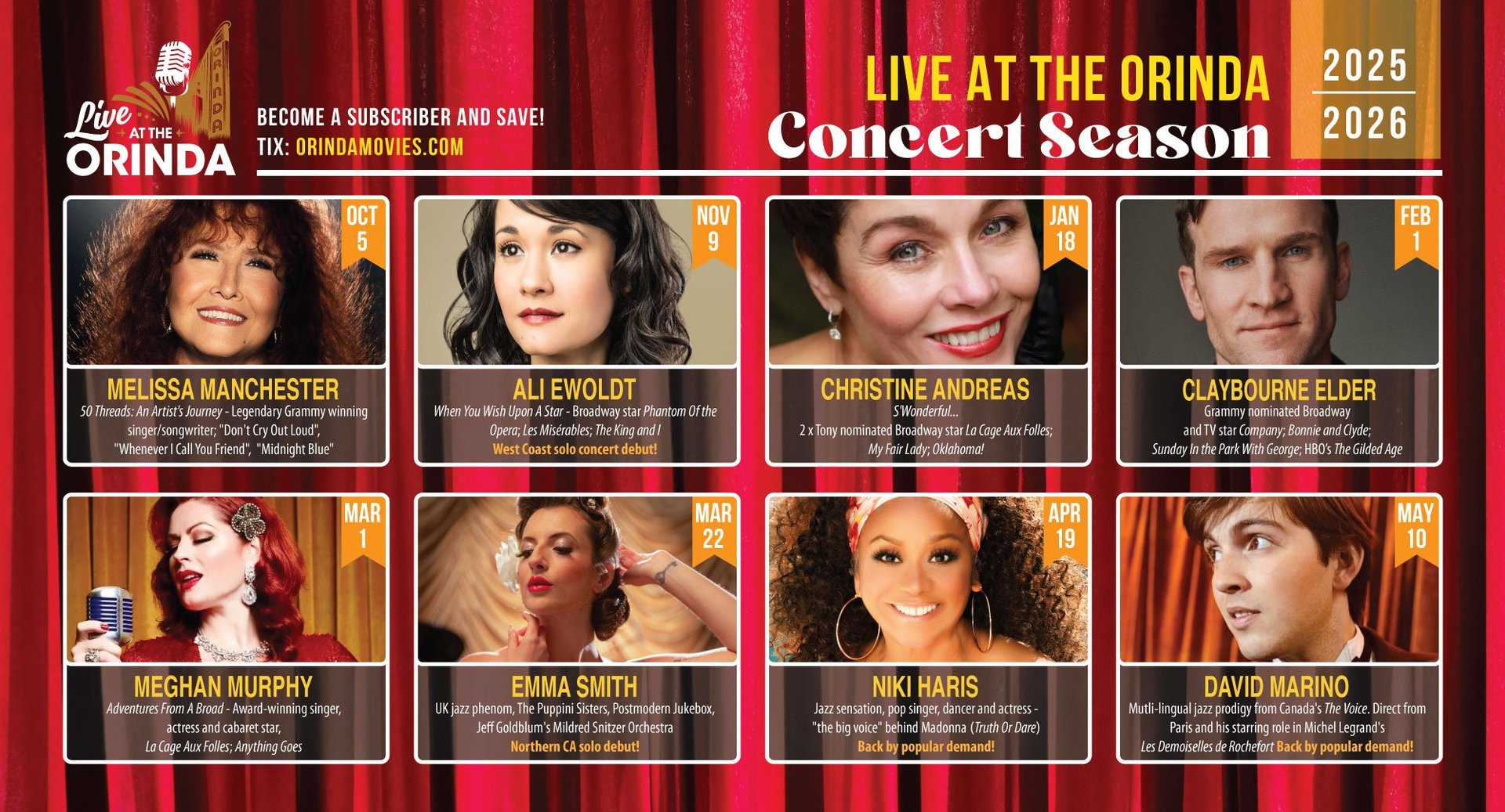 Live At Orinda 2025/2026 Concert Series