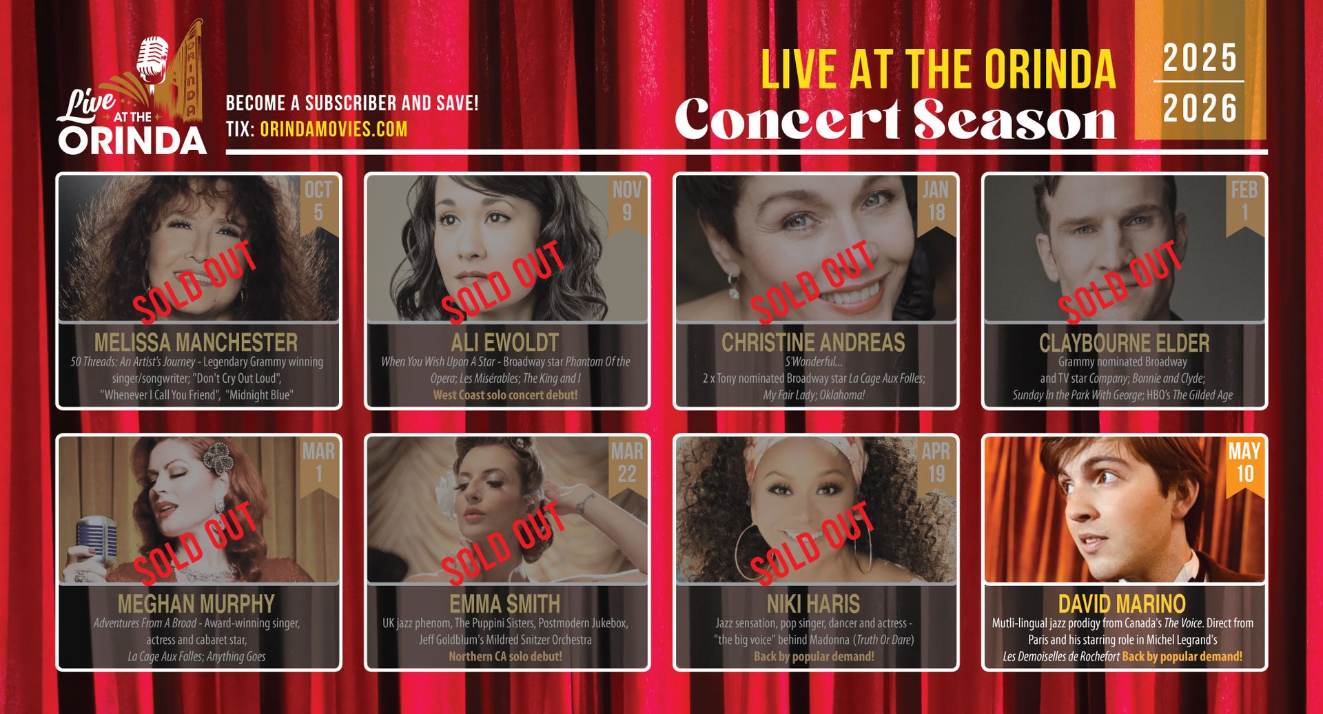 Live At Orinda 2025/2026 Concert Series