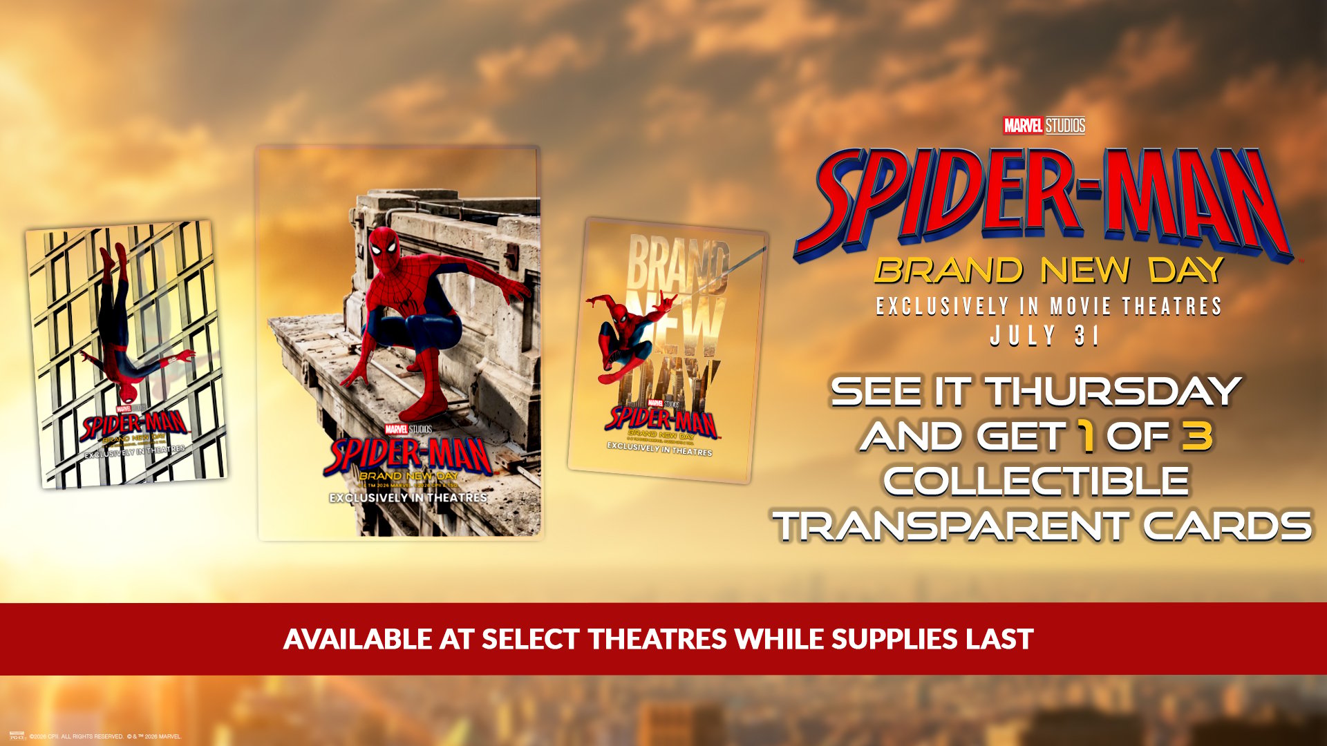 SPIDER-MAN: BRAND NEW DAY COLLECTIBLE TRANSPARENT CARDS Promotion