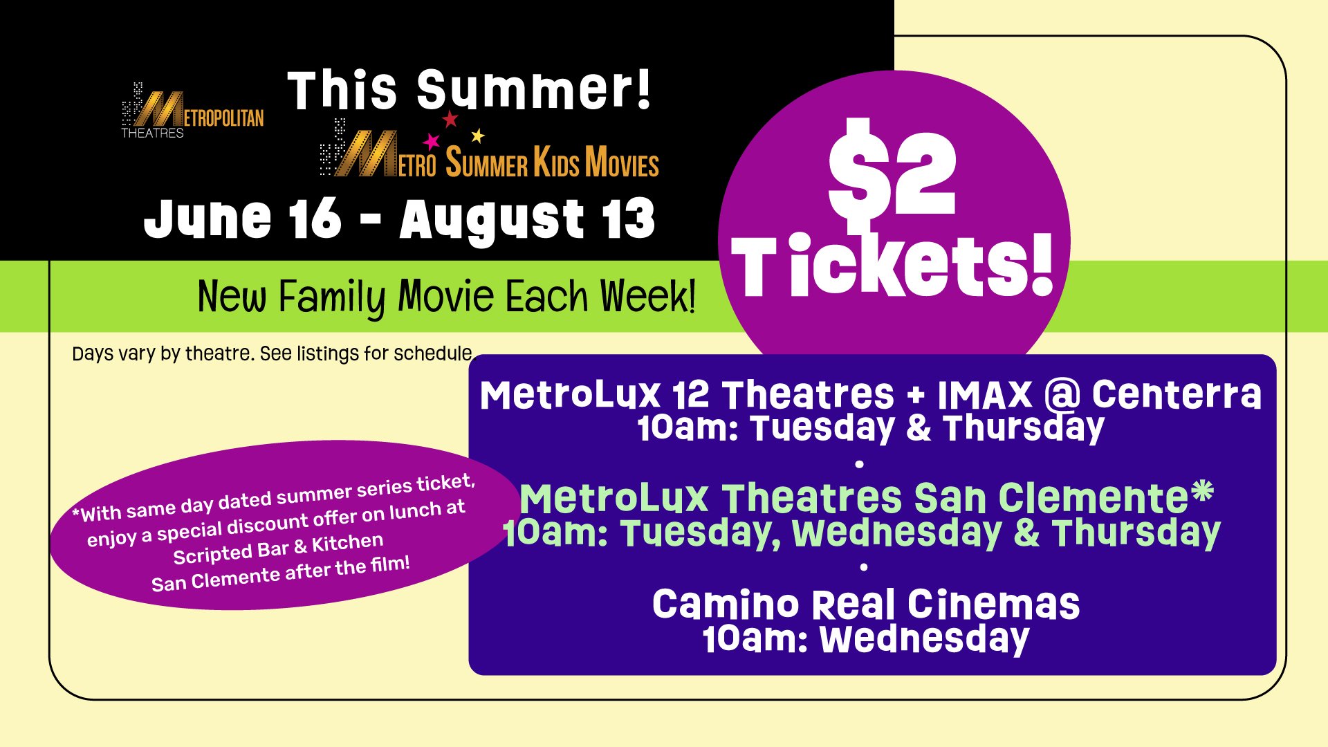 Metro Summer Kids Movies