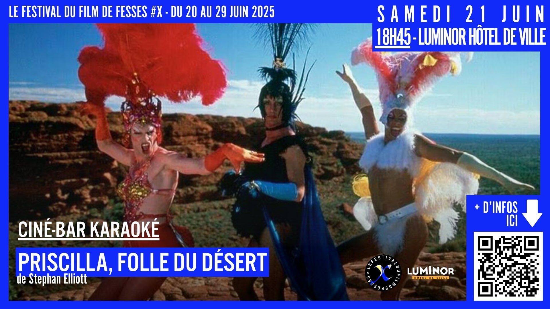 Sam 21 juin > Festival du film de fesses au Luminor : PRISCILLA FOLLE DU DÉSERT + karaoke