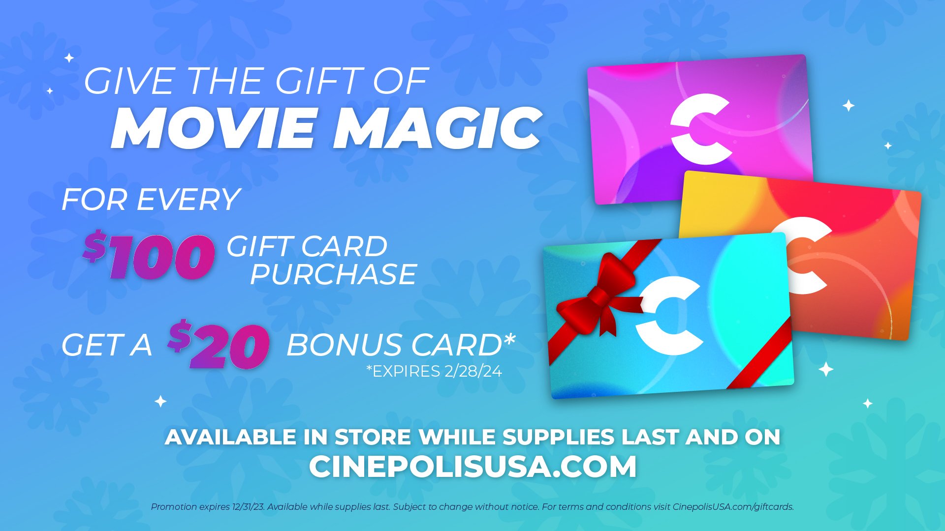 Gift Card Sale for Movies
