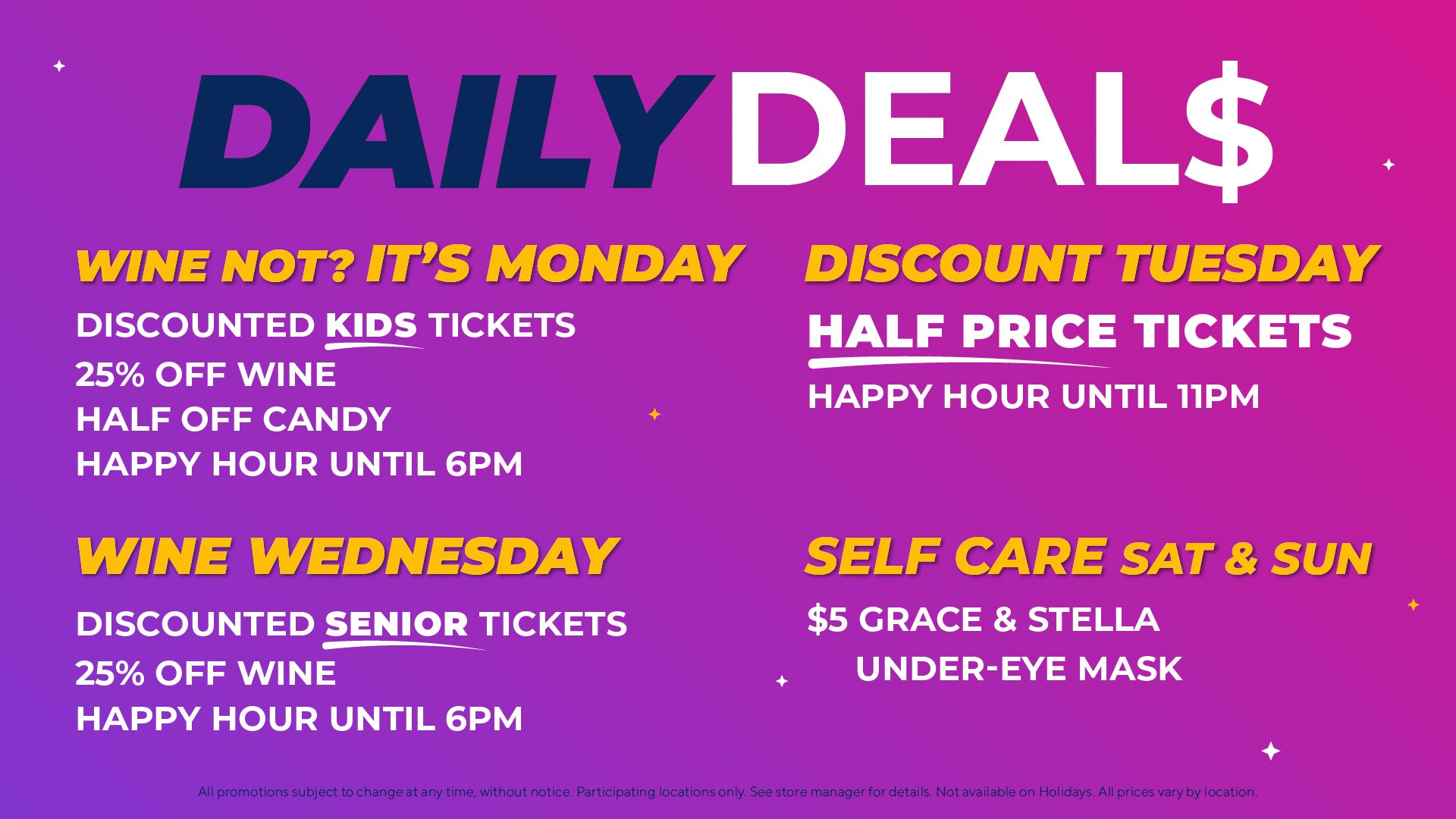 Daily Deals at Pico and Vista