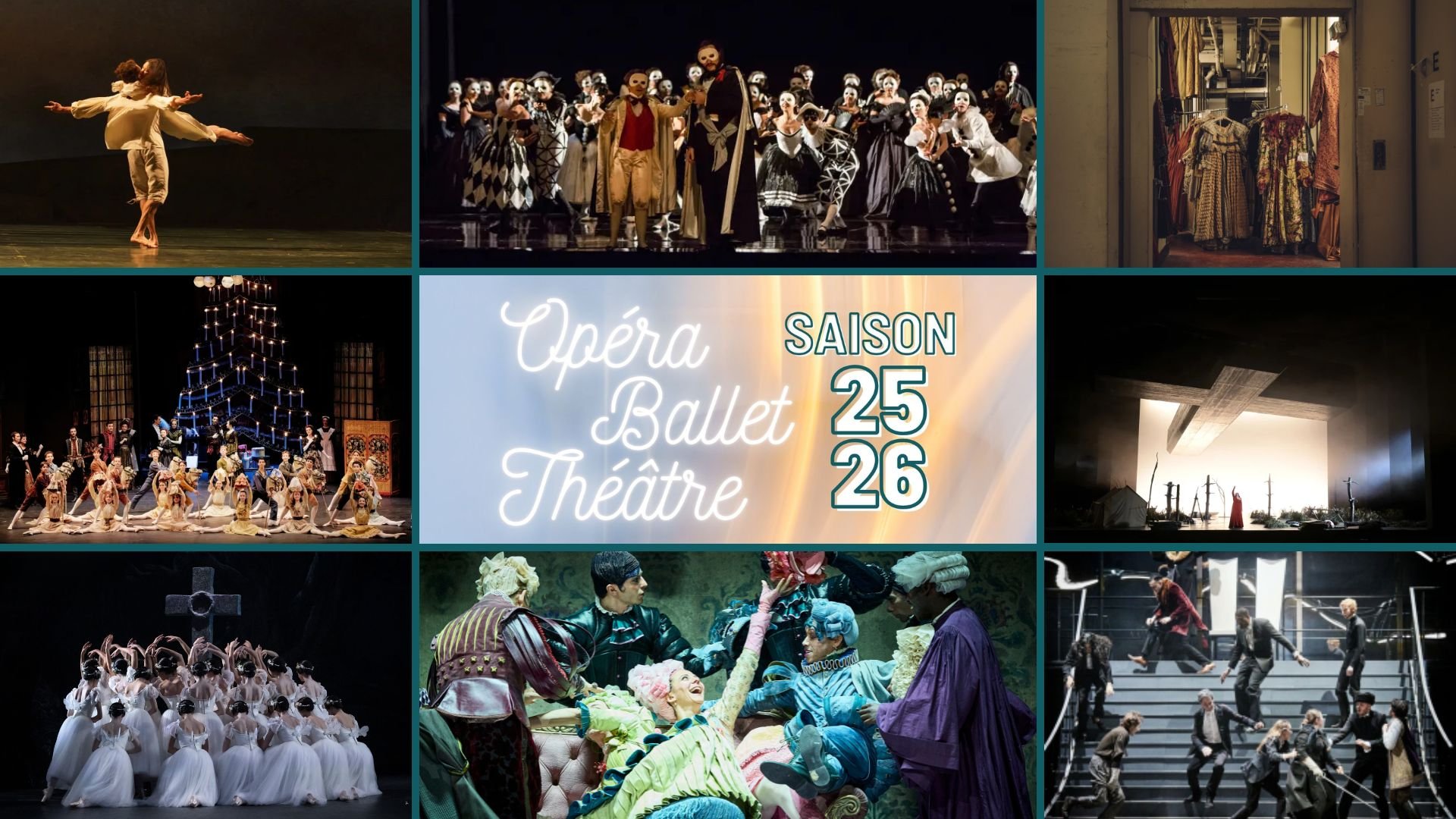 Visuel programmation à venir pour la saison 2025-2026 Opéra ballet théâtre