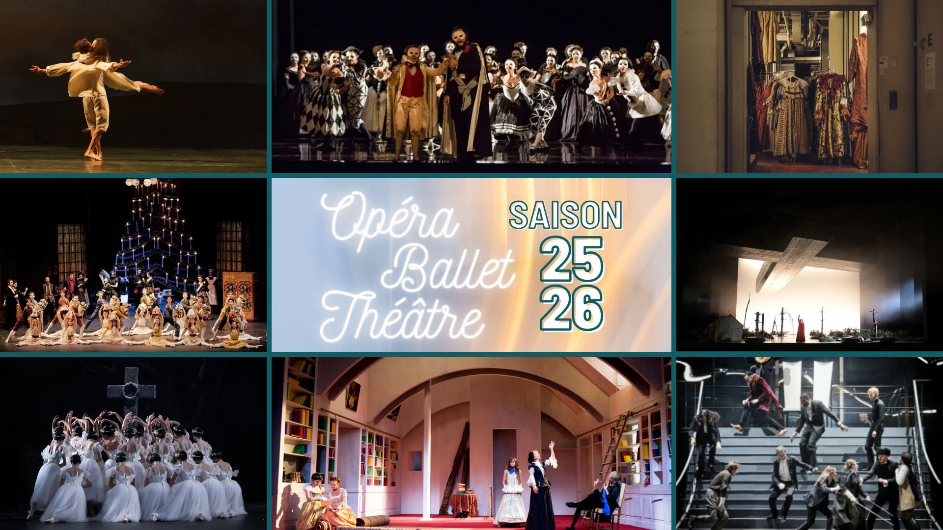 Visuel programmation à venir pour la saison 2025-2026 Opéra ballet théâtre