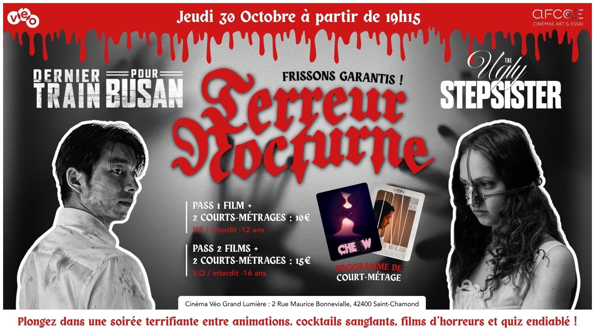 Soirée Terreur nocturne - Jeu. 30/10 à partir de 19h15 - Organisé par la Team Véo
