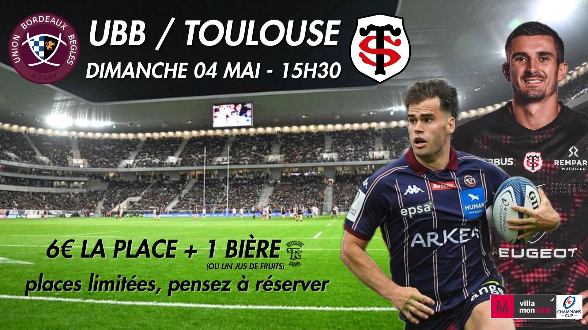 RUGBY DEMI FINALE CHAMPIONS CUP : UBB - TOULOUSE
