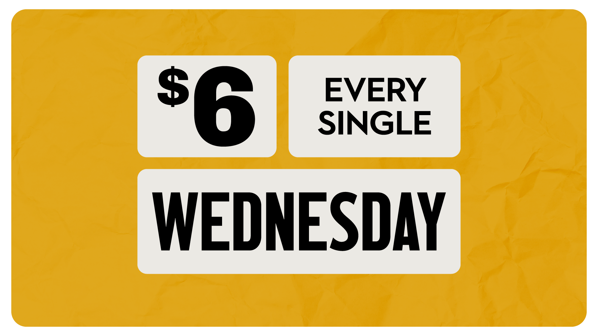 Discount Every Wednsday