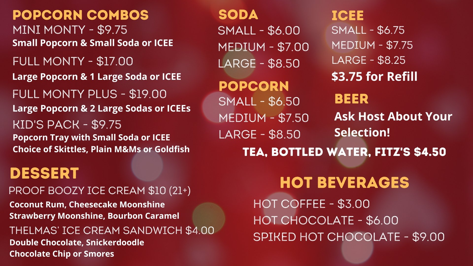 Concession Menu