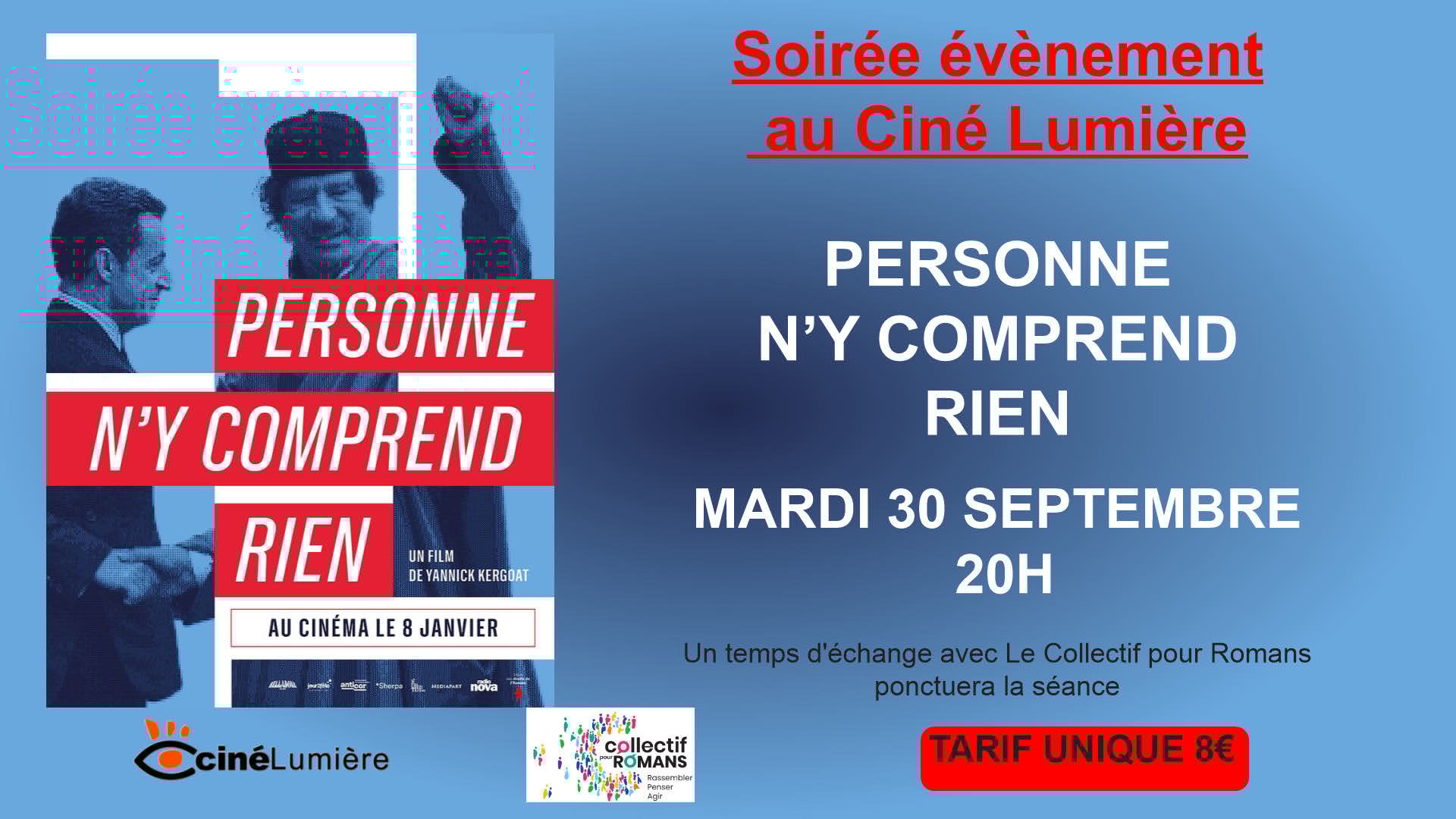 Soirée "Personne n'y comprend rien" mardi 30 septembre à 20h