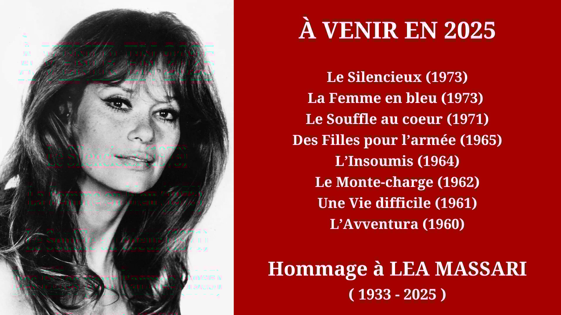 Cinéma Mac Mahon - Hommage à Lea Massari