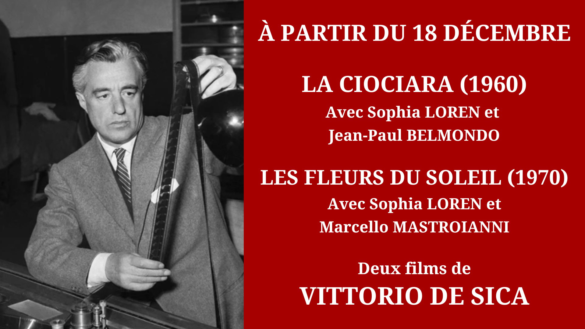 Cinéma Mac Mahon - Vittorio De Sica - La Ciociara - Les Fleurs du soleil