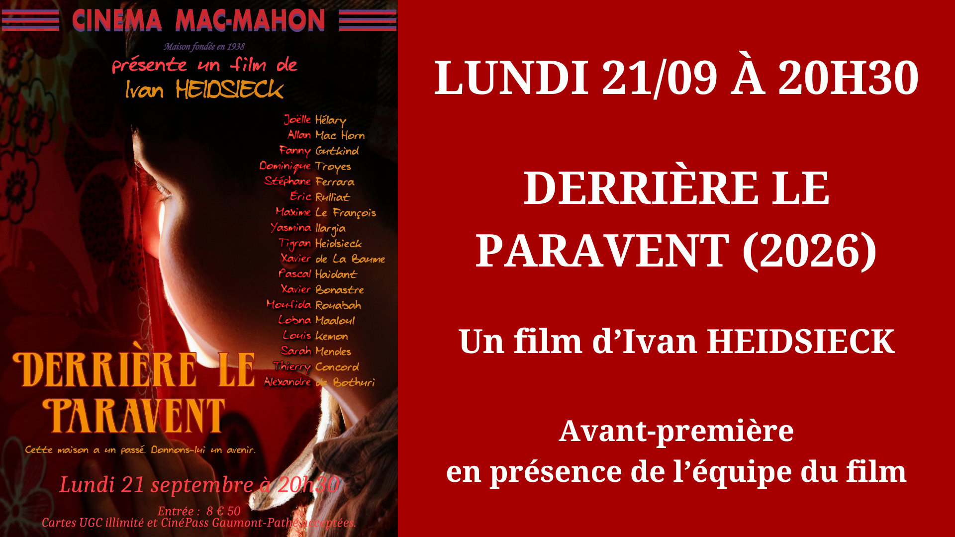 Cinéma Mac Mahon - AVP Derrière le paravent